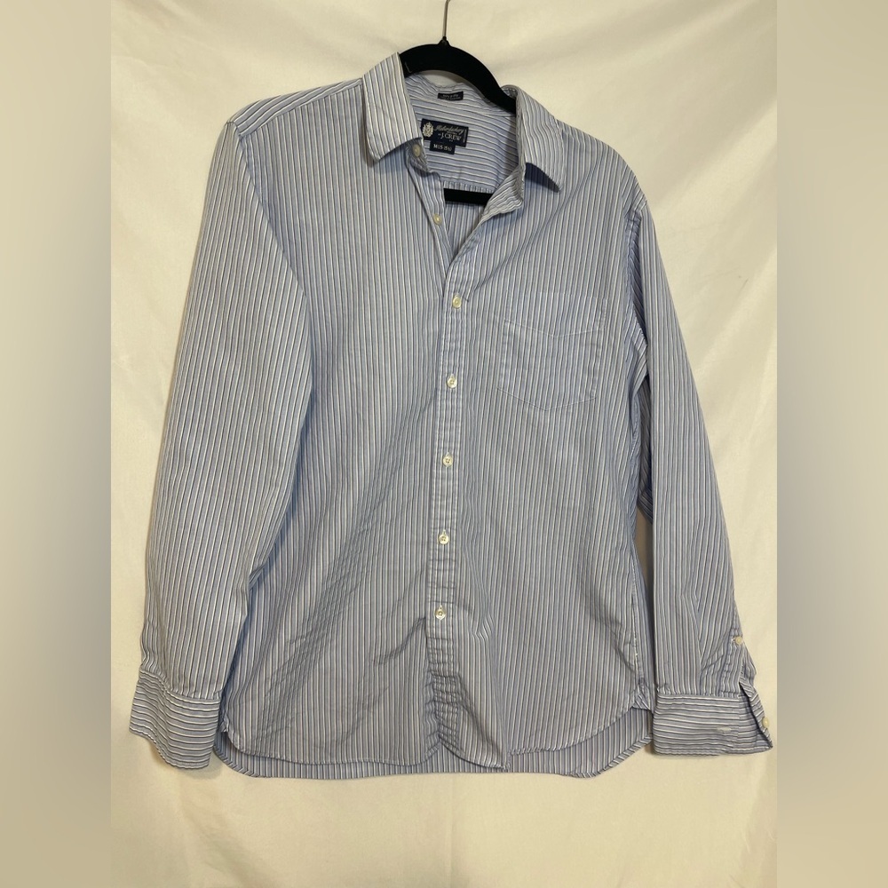 Classic J. Crew Men's Light Blue Pinstripe Shirt